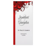 Red Wedding Program Ceremony and Wedding Party rack cards