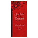 Red Wedding Program Ceremony and Wedding Party rack cards