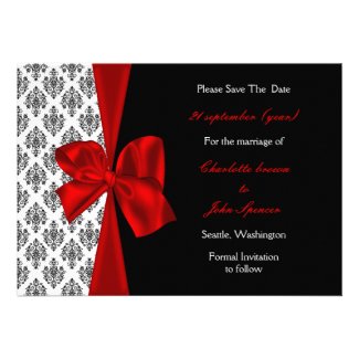 red wedding save the date announcement