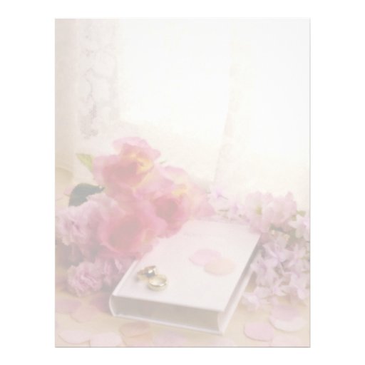 Red Wedding still life flowers Letterhead Template