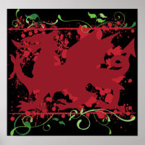 Red Welsh Dragon Poster