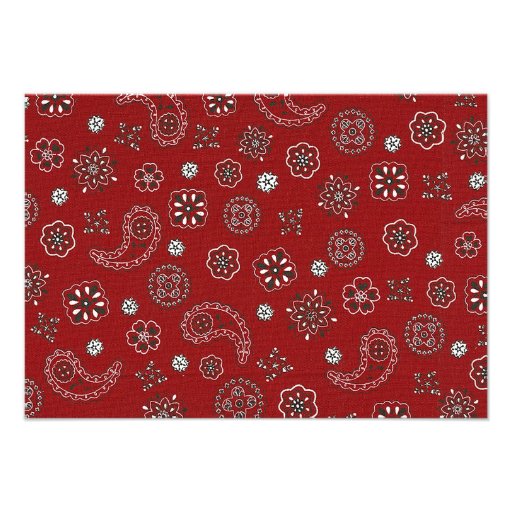 Red Western Bandana Custom Brunch Invite 8