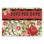 Red Western Save The Date Card