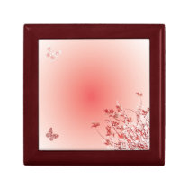 Red Whimsical Floral Tile Gift Box