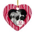Red &amp; White 15 Years Together Anniversary Ornament