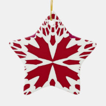 Red White 2 Designs in 1 Christmas Ornament