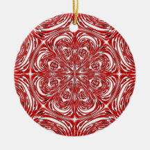 Red White 2 Designs in 1 Christmas Ornament
