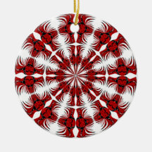 Red White 2 Designs in 1 Christmas Ornament