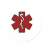     red & white 3D Round Sticker