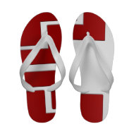 Red White Abstract Summer Flip Flops