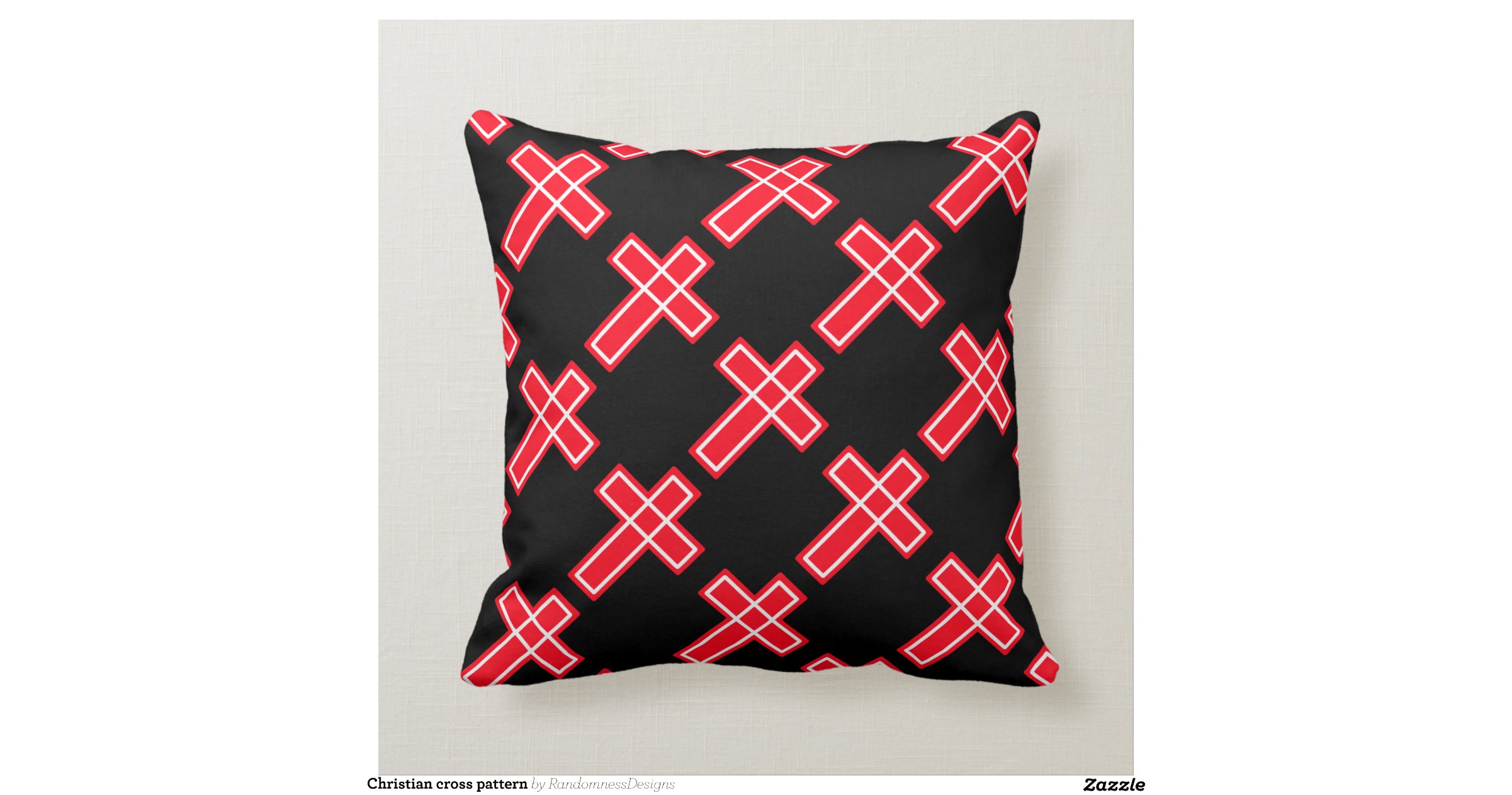 Red white and black Christian cross Throw Pillows Zazzle