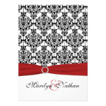 Red, White and Black Damask II Wedding Invitation