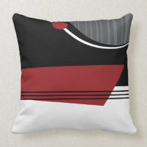 Red White and Black Geometric Pillow