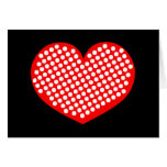 Red White and Black Polkadot Heart Card