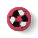 Red, white and Black recycle logo button by SadPug Red, white and Black recycle logo button