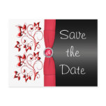 Red, White, and Black Save the Date Postcard
