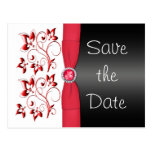 Red, White, and Black Save the Date Postcard
