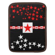 Red, White and Black Stars and Squares Design Sleeves For iPads