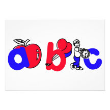 Red,White and Blue ABC Alphabet Logo Personalized Announcements