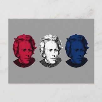 Red, White, and Blue -- Andrew Jackson postcard