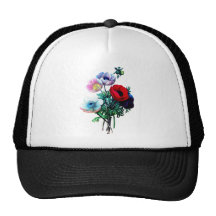 Red White And Blue Anemones by Redoute Hats