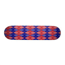 Red White and Blue Argyle Plaid skateboards by TeeShirtsTShirts Red White and Blue Argyle Plaid skateboards