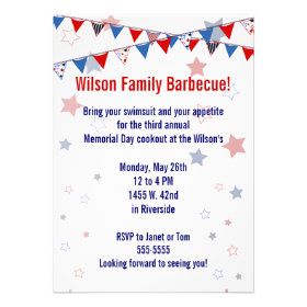 Red White and Blue Banner Invitation