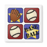 Red, White, and Blue Baseball Magnets