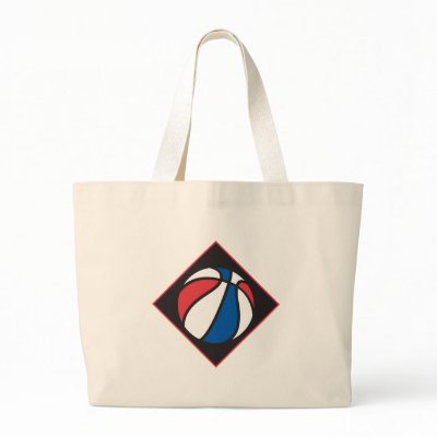 red white and blue basketball canvas bag by doonidesigns