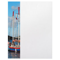 Red, White and Blue Boat at St. Thomas Custom Letterhead