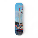 Red, White and Blue Boat at St. Thomas Skateboard skateboard