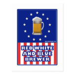 Red White And Blue Brewer Postcard