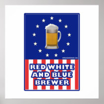 Red White And Blue Brewer Posters