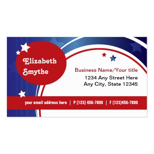 Red White and Blue Business Card (back side)