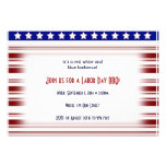 Red White and Blue Candystripe Labor Day Personalized Invite