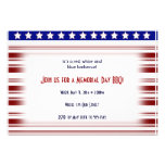Red White and Blue Candystripe Memorial Day Custom Invites