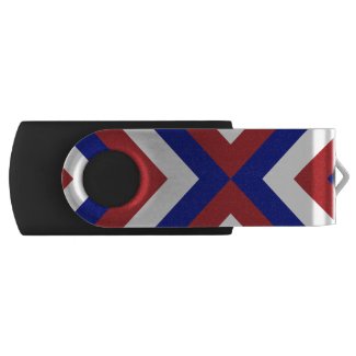 Red, White, and Blue Chevrons Swivel USB 3.0 Flash Drive