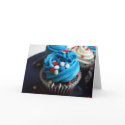 Red, white and blue cupcakes greeting card