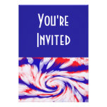 red white and blue custom invitation