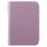 Red, White, and Blue Diagonal Stripes Case For Kindle