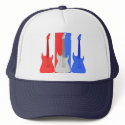 Red White and Blue Electric Guitars Hat hat