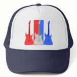 Red White and Blue Electric Guitars Hat