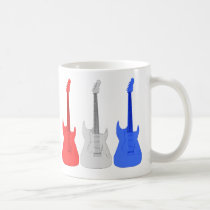 Red White and Blue Electric Guitars Mug at Zazzle