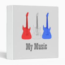 Red White and Blue Electric Guitars - Music Binder at Zazzle