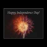 Red, White and Blue Fireworks Postcard