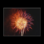 Red, White and Blue Fireworks Postcard