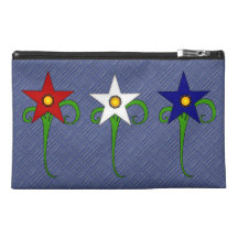 Red, White, and Blue Flowers Travel Accessories Bags