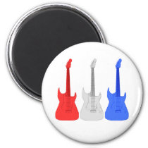 Red White and Blue Guitars Fridge Magnet at Zazzle