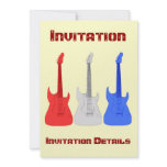 Red White and Blue Guitars Invitation