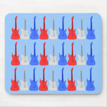 Red White and Blue Guitars Mousepad